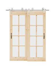 Kit fixation porte coulissante 183 cm Acier inoxydable Argenté | Mobilier & Déco