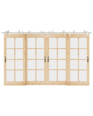 Kit fixation porte coulissante 366 cm Acier inoxydable Argenté | Mobilier & Déco
