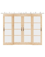 Kit fixation porte coulissante 366 cm Acier inoxydable Argenté | Mobilier & Déco