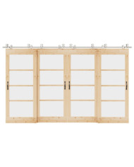 Kit fixation porte coulissante 366 cm Acier inoxydable Argenté | Mobilier & Déco