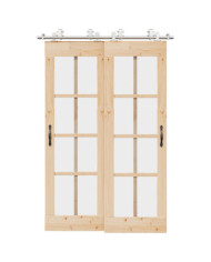 Kit fixation porte coulissante 183 cm Acier inoxydable Argenté | Mobilier & Déco