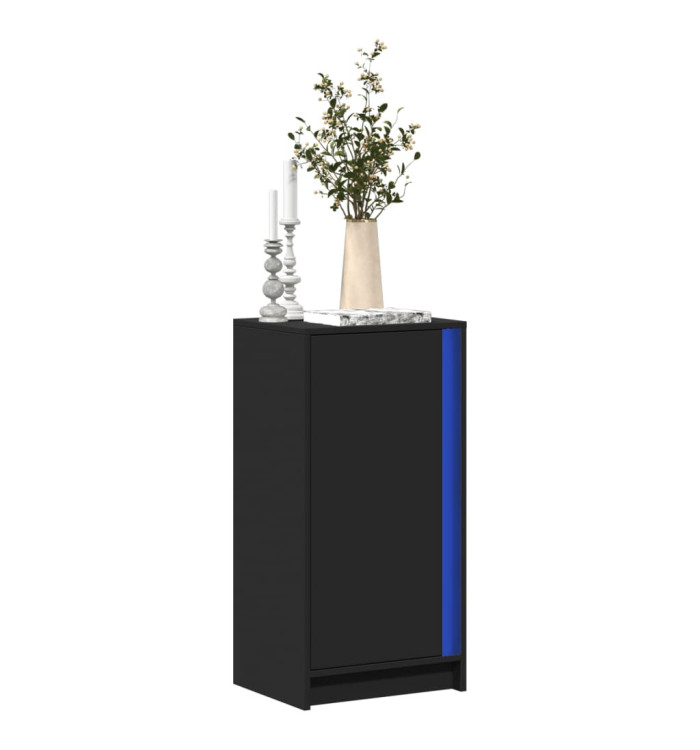 Buffet avec LED noir 42,5x34x85 cm bois d'ingénierie | Mobilier & Déco