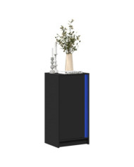 Buffet avec LED noir 42,5x34x85 cm bois d'ingénierie | Mobilier & Déco