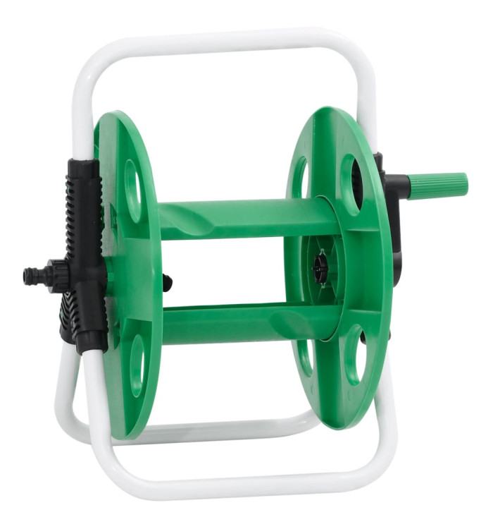 Enrouleur de tuyau vert sur pied pour tuyau de 45 m 1/2" acier | Mobilier & Déco