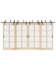 Kit de quincaillerie de porte coulissante 427 cm acier noir | Mobilier & Déco