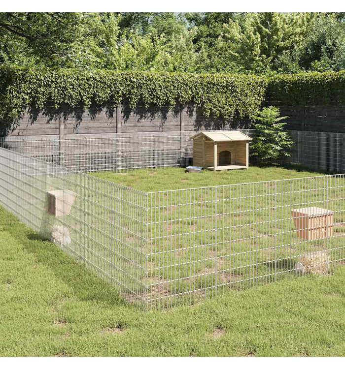 Enclos pour animaux en liberté 48panneaux 54x80cm fer galvanisé | Mobilier & Déco