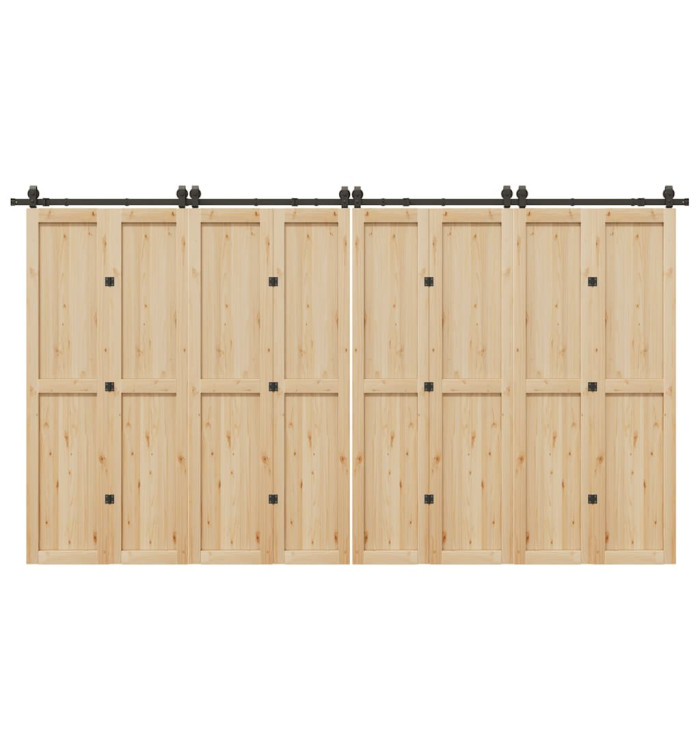 Kit de quincaillerie de porte coulissante 400 cm acier noir | Mobilier & Déco