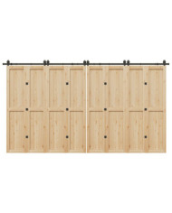 Kit de quincaillerie de porte coulissante 400 cm acier noir | Mobilier & Déco