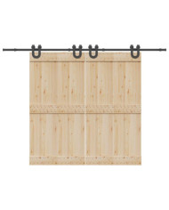 Kit de quincaillerie de porte coulissante 400 cm acier noir | Mobilier & Déco