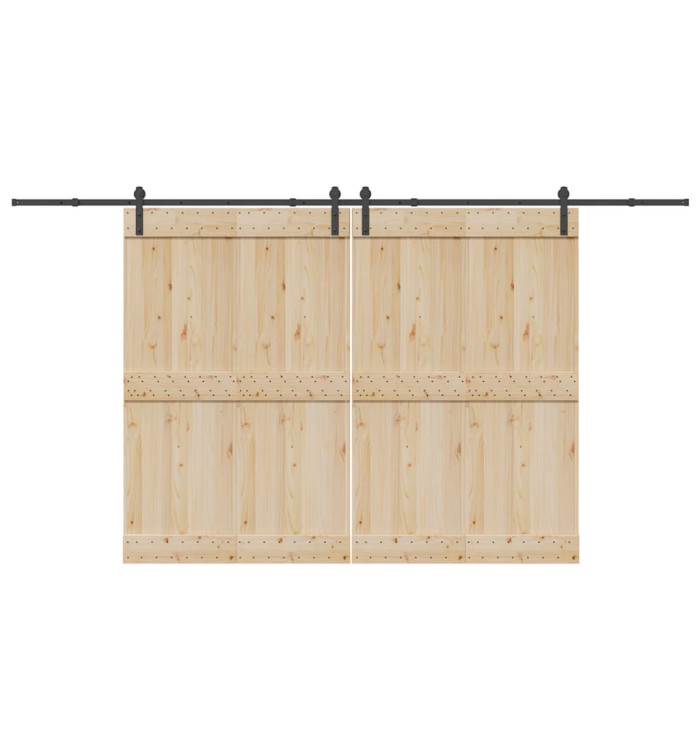 Kit de quincaillerie de porte coulissante 400 cm acier noir | Mobilier & Déco