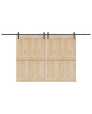 Kit de quincaillerie de porte coulissante 400 cm acier noir | Mobilier & Déco