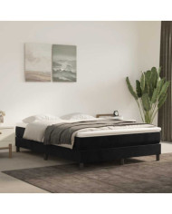 Matelas de lit à ressorts ensachés noir 140x210x20 cm velours | Mobilier & Déco