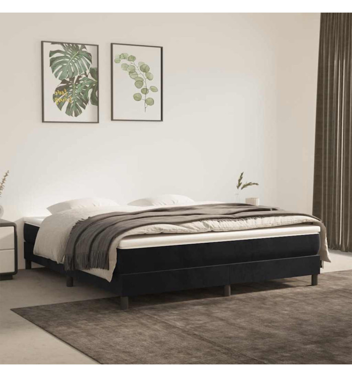 Matelas de lit à ressorts ensachés noir 160x210x20 cm velours | Mobilier & Déco