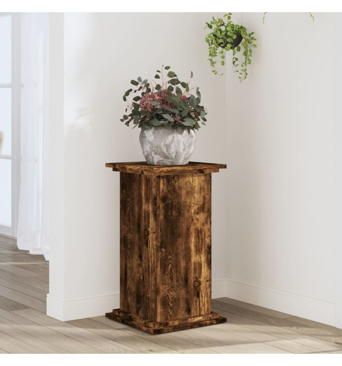 Support pour plantes chêne fumé 33x33x60 cm bois d'ingénierie | Mobilier & Déco