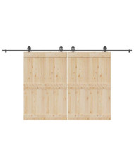 Kit de quincaillerie de porte coulissante 400 cm acier noir | Mobilier & Déco