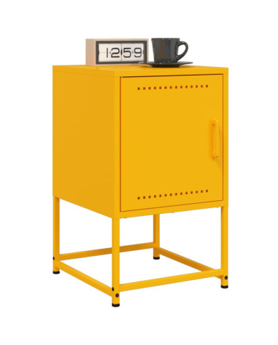Tables de chevet 2 pcs jaune moutarde 36x39x60,5 cm acier | Mobilier & Déco