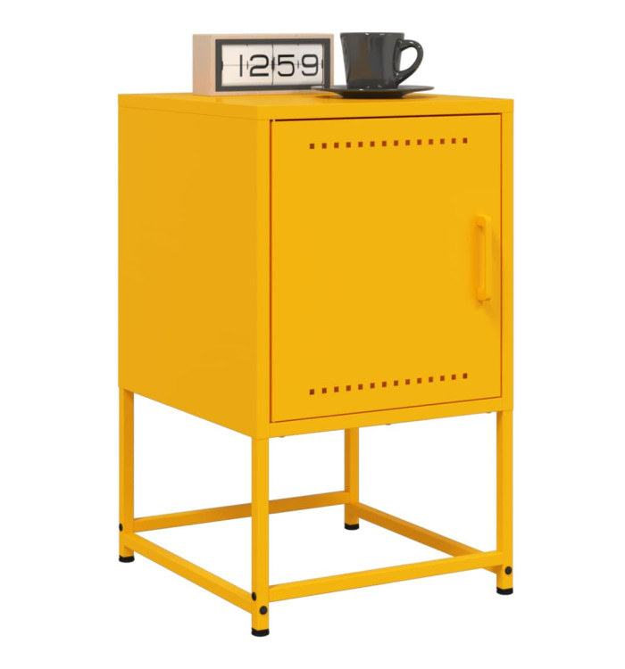 Tables de chevet 2 pcs jaune moutarde 36x39x60,5 cm acier | Mobilier & Déco