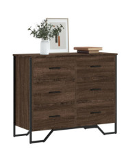 Commode chêne marron 91x35,5x74,5 cm bois d'ingénierie | Mobilier & Déco