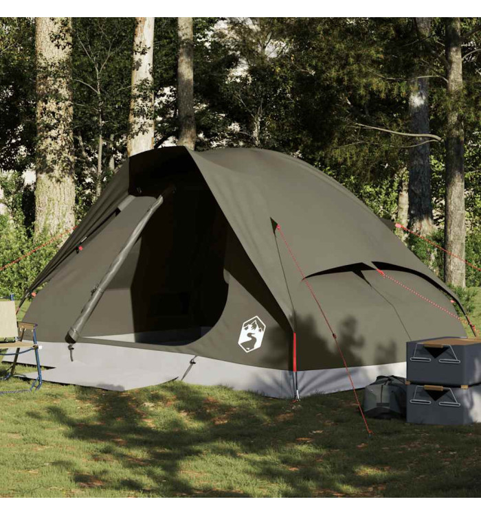 Tente de camping à dôme 4 personnes marron imperméable | Mobilier & Déco