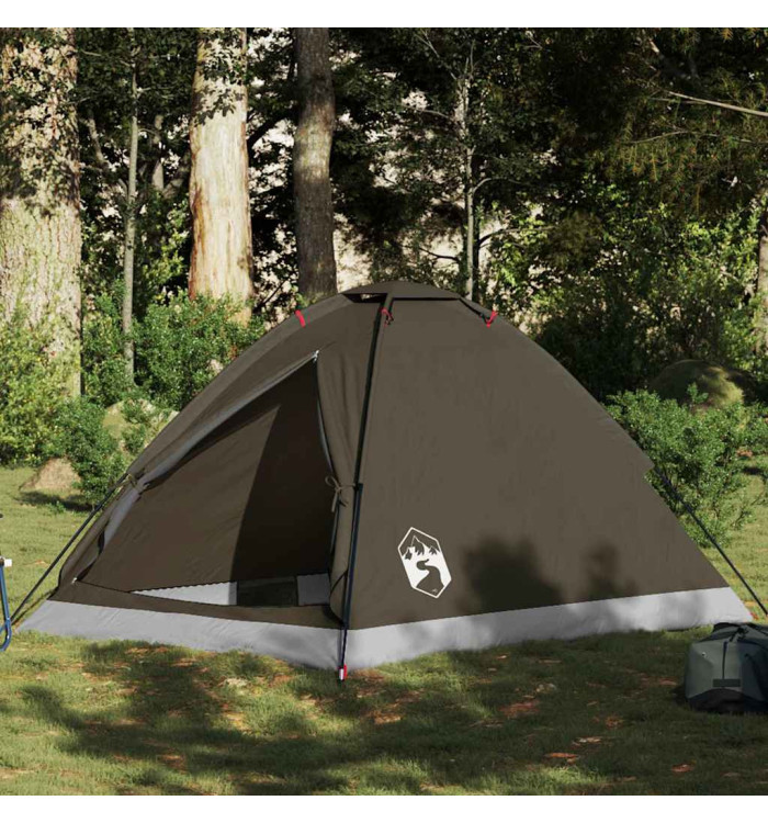 Tente de camping à dôme 2 personne marron imperméable | Mobilier & Déco