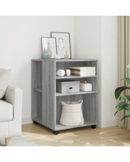 Table d'appoint avec roues sonoma gris bois d'ingénierie | Mobilier & Déco