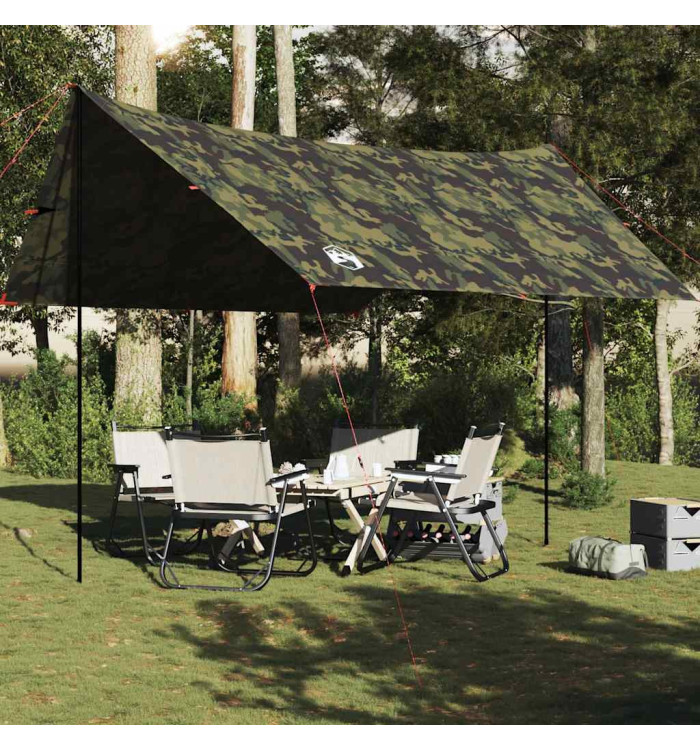 Bâche de camping camouflage 438x376x212 cm imperméable | Mobilier & Déco