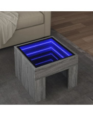 Table basse avec LED infini sonoma gris 40x40x30 cm | Mobilier & Déco
