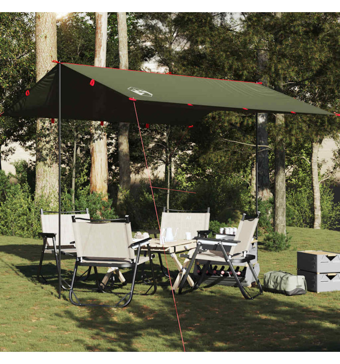 Bâche de camping vert olive 306x306 cm imperméable | Mobilier & Déco