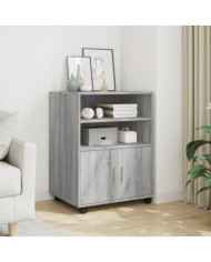 Armoire à roulettes sonoma gris 60x48x81 cm bois d'ingénierie | Mobilier & Déco