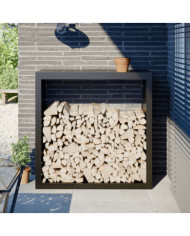 Portant de bois de chauffage noir 100x40x100 cm acier | Mobilier & Déco
