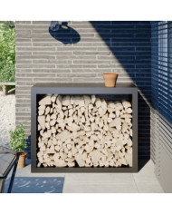 Portant de bois de chauffage anthracite 100x40x80 cm acier | Mobilier & Déco