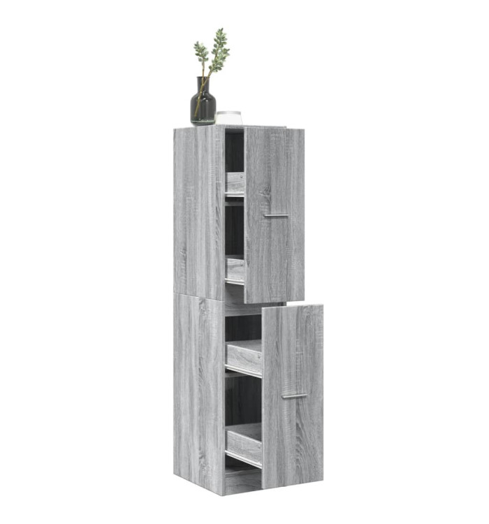 Armoire apothicaire sonoma gris 30x41x144,5cm bois d'ingénierie | Mobilier & Déco