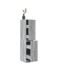 Armoire apothicaire sonoma gris 30x41x144,5cm bois d'ingénierie | Mobilier & Déco