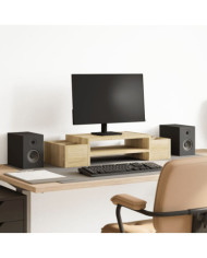 Support de moniteur et rangement chêne sonoma bois d'ingénierie | Mobilier & Déco