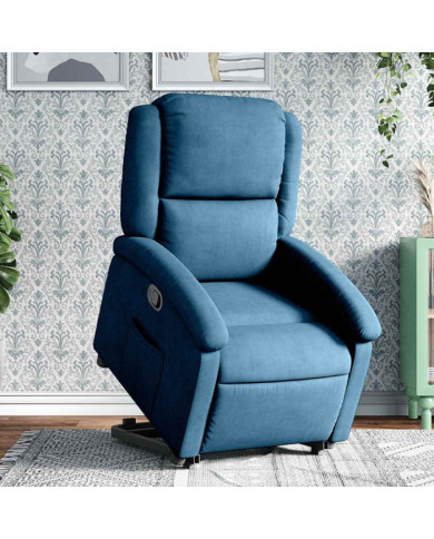 Fauteuil inclinable bleu velours | Mobilier & Déco