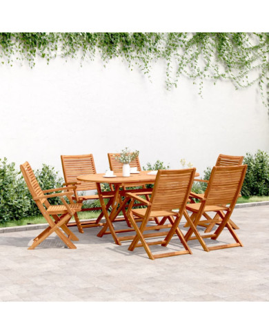 Chaises de jardin pliantes lot de 6 57x66x95 cm bois d'acacia | Mobilier & Déco