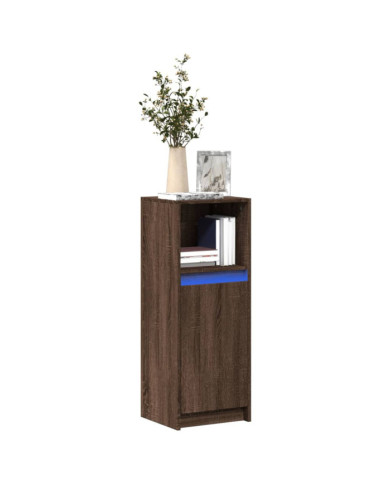 Buffet avec LED chêne marron 38x34x100 cm bois d'ingénierie | Mobilier & Déco