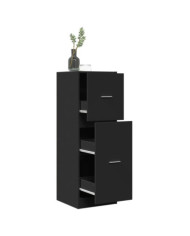 Armoire d'apothicaire noir 40x41x118 cm bois d'ingénierie | Mobilier & Déco
