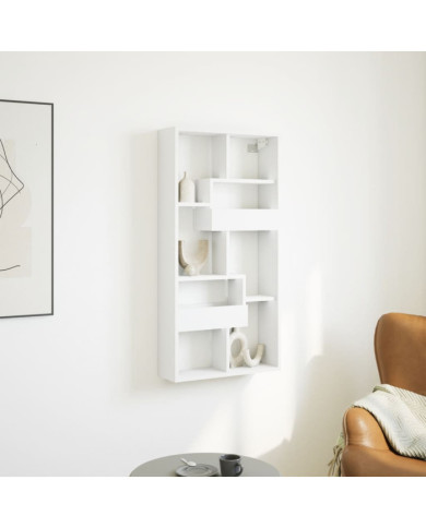 Armoire murale blanc 50x15x100 cm bois d'ingénierie | Mobilier & Déco
