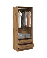 Garde-robe chêne artisanal 80x50x200 cm bois d'ingénierie | Mobilier & Déco