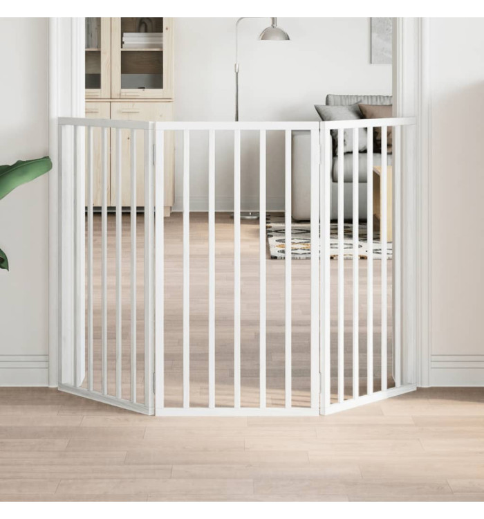 Barrière pour chien pliable 3 panneaux 150 cm bois de peuplier | Mobilier & Déco