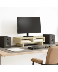 Support de moniteur chêne sonoma 50x27x15 cm bois d'ingénierie | Mobilier & Déco