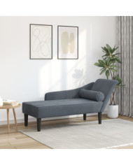 Chaise longue avec coussins gris foncé velours | Mobilier & Déco
