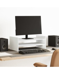 Support de moniteur blanc 50x27x20 cm bois d'ingénierie | Mobilier & Déco
