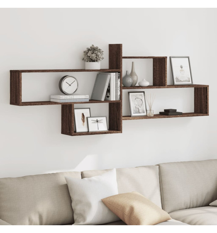 Étagère murale chêne marron 167,5x18x68 cm bois d'ingénierie | Mobilier & Déco