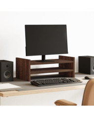Support de moniteur chêne marron 50x27x20 cm bois d'ingénierie | Mobilier & Déco