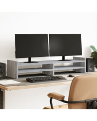 Support de moniteur sonoma gris 100x27x20 cm bois d'ingénierie | Mobilier & Déco