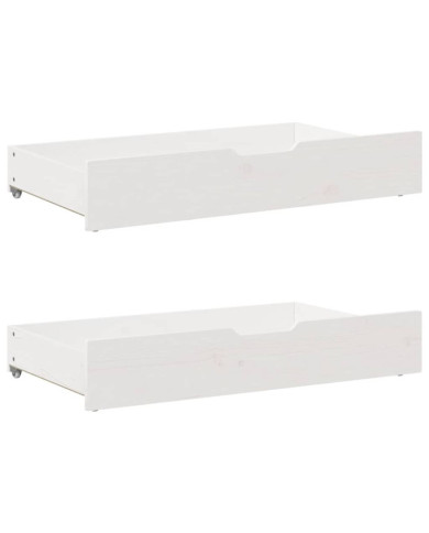 Tiroirs sous le lit 2 pcs blanc 95x55x17 cm bois de pin massif | Mobilier & Déco