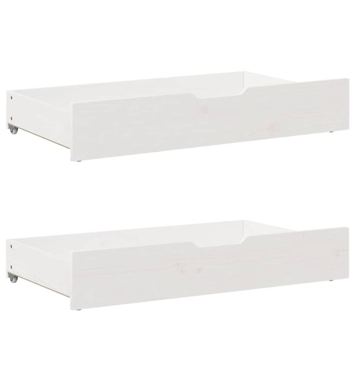 Tiroirs sous le lit 2 pcs blanc 95x55x17 cm bois de pin massif | Mobilier & Déco