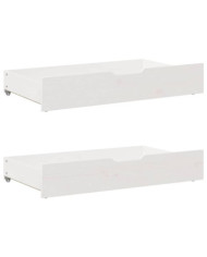 Tiroirs sous le lit 2 pcs blanc 95x55x17 cm bois de pin massif | Mobilier & Déco
